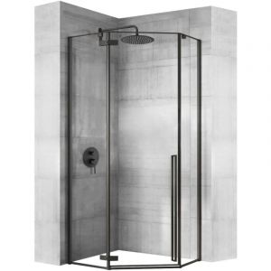Réa Cabine de douche diamond black mat 90x90