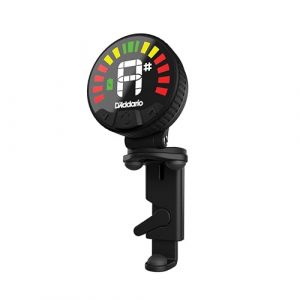 Accordeur de violon rechargeable D'Addario Nexxus 360 - Accordeur à pince pour violon - Arrêt automatique - Écran LED couleur réglable