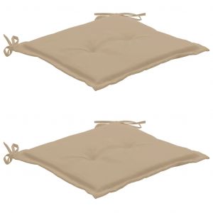 VidaXL Coussins de chaise de jardin 2 pcs Beige 50x50x3 cm