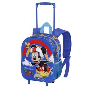 Disney Mickey Mouse Freestyle-Sac à Dos 3D à roulettes Petit, Bleu, 26 x 34 cm, Capacité 12,5 L