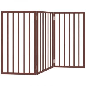VidaXL Barrière pour Chien Pliable 3 Panneaux 150 cm Bois de peuplier