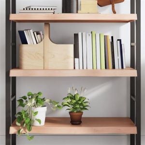 VidaXL Étagère Murale, Dessus de Table avec Bord Vivant, Tablette Suspendue Flottante, Rustique, Marron Clair Bois Chêne Massif Traité