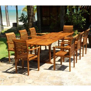 Image de Wood-en-stock salon jardin en teck huilé livré avec 8 fauteuils
