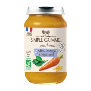 Pot bonne nuit - pâtes carotte epinard bio Simple Comme - 200g