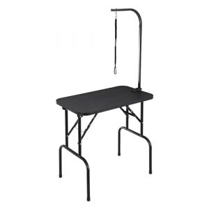 VEVOR Table de Toilettage pour Chien Animaux de Compagnie Pliable 807,7x459,7 mm Capacité Charge 99,8 kg avec 1 Potence et 1 Corde d'Attache, Table de Beauté pour Chiens de Taille Moyenne et Petite
