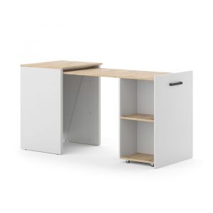 Vicco - table &agrave; manger Adam, Greige/Ch&ecirc;ne Artisan, 60 x 50.4 cm extensible