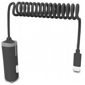 Muvit Chargeur Voiture Lightning Mfi 2.4a 1.8 M One Size Black