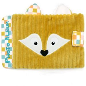 Les Déglingos Les - Album Photos Bébé Cyranos le renard -10 Pochettes 10x15cm - Idéal crèche - Puériculture - Rembourrage Recyclé - Jaune moutarde