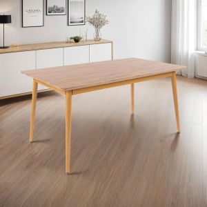 M&S Table à manger extensible 160-200x90x76 cm effet chêne - UBELI