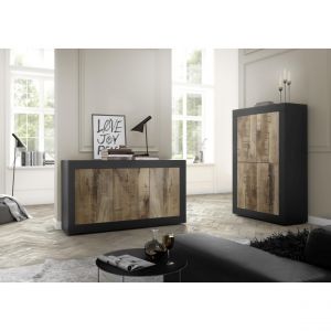 Calicosy Homemania Armoire multifonctionnelle Basic - Blanc, Bois - 207 x 43 x 83 cm