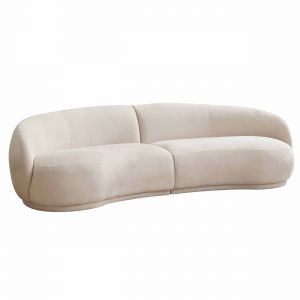Oviala Canapé en tissu beige 3 places