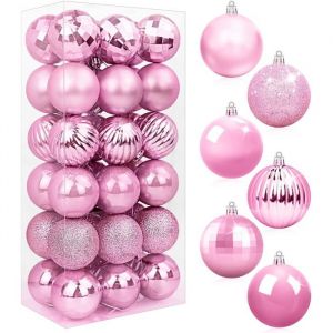 Boules de No&euml;l incassables BLAZOR 6 cm Rose 36 pi&egrave;ces