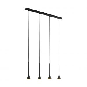 Image de Eglo Suspension CORTADERAS Noir, Or, 4 lumi&egrave;res - Moderne - Int&eacute;rieur - CORTADERAS - D&eacute;lai de livraison moyen: 10 &agrave; 14 jours ouvr&eacute;s. Port gratuit France m&eacute;tropolitaine et Belgique d&egrave;s 100 &euro;.