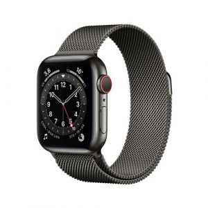 Apple Watch Series 6 GPS + Cellular, 40mm boitier acier inoxydable graphite avec bracelet milanais graphite
