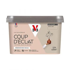 V33 Peinture murale intérieure Coup d'Éclat Beige grès Mat Poudré 2,5L