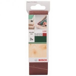 Image de Bosch 2609256184 - Set de bandes abrasives pour ponceuses à bande Bosch, qualité rouge, 3 pcs