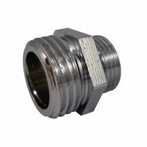 Quick Plomberie Mamelon r&eacute;duit double m&acirc;le laiton chrom&eacute; - &agrave; visser - 245 - pour tube cuivre