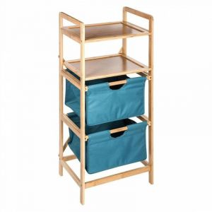 Image de Etagère 2 Paniers "Bambou" 96cm Bleu Prix