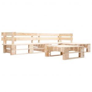 VidaXL Canap&iquest;&iquest;S De Jardin Palette 4 Pcs Naturel Bois