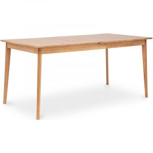 Privatefloor Table de salle à manger extensible en bois design scandinave 160/200CM - Cire Bois naturel 80 Bois Naturel