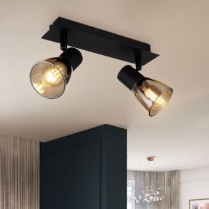 Globo Lighting Spot Claude m&eacute;tal noir mat, 2x E1440W230V