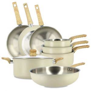 Menastyl Batterie de cuisine 8 pièces en acier inoxydable - tous feux