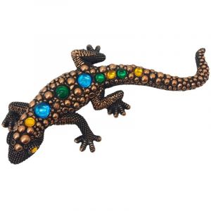 Signes Grimalt Figurine de L&eacute;zard Ethnique D&eacute;corative en R&eacute;sine pour Jardin et Maison, Accessoire de Style Naturel et Original