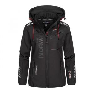Geographical Norway Veste Softshell Femme Reine - Noir - Manches longues - Avec capuche