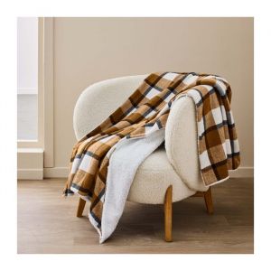 Plaid 125 x 150 cm – Tartan & Sherpa – Motif Écossais