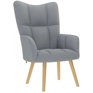 VidaXL Chaise de relaxation Gris clair Tissu