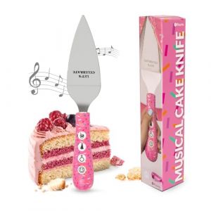 Fisura &ndash; Coupe-g&acirc;teau original &ldquo;Let&rsquo;s celebrate&rdquo;. Pelle &agrave; g&acirc;teau musicale en acier inoxydable avec fonction coupe-g&acirc;teau et service. Id&eacute;al pour f&ecirc;tes, anniversaires et &eacute;v&eacute;nements. 4 chansons.