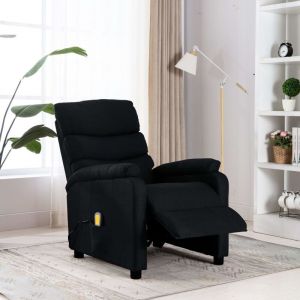 VidaXL Fauteuil Inclinable de Massage Tissu Noir Mod&egrave;le 1