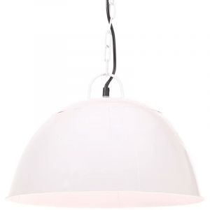 VidaXL Lampe suspendue industrielle vintage 25 W Blanc Rond 41 cm E27