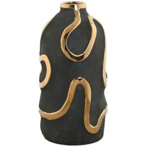Vase d&eacute;coratif - HOME ESPRIT - Abstrait Moderne - Gris dor&eacute; - 17 x 17 x 35 cm - Multicolore