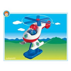 Playmobil 6738 - 1.2.3 : Pilote et hélicoptère de sauvetage