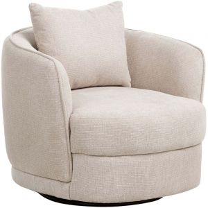 Beliani Fauteuil pivotant ANDALEN Beige clair