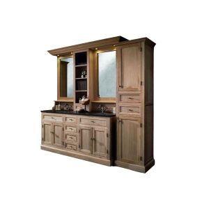 Hellin Meuble de salle de bain double vasque + 1 colonne D (ensemble)
