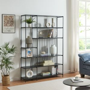[en.casa] - tagère autoportante Rælingen 180 x 120 x 33 cm noir
