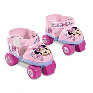 Mondo Toys - Patins à roulettes réglables Minnie Disney - Taille du 22 à 29 - Ensemble Complet de Sac Transparent, coudières et genouillères - 28701