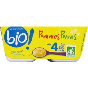 Monoprix Bio Compote pommes et poires sans sucre ajouts