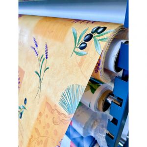 Linge - Toile cir&eacute;e Imprim&eacute;e Proven&ccedil;ale - Au m&egrave;tre - 140 x 240 cm - orange.