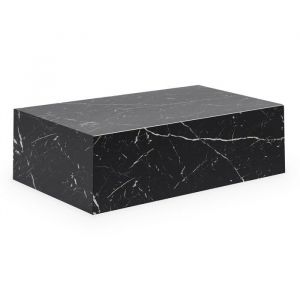 Table basse rectangulaire effet marbre noir