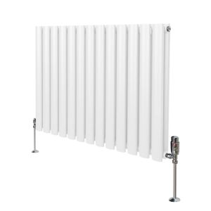 Radiateur Colonne Ovale & Robinet Thermostatique Blanc 600 x 780mm