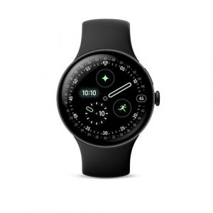 Google Pixel Watch 4 45 mm 4G Noir Mat avec bracelet sport fluoroélastomère Noir Volcanique