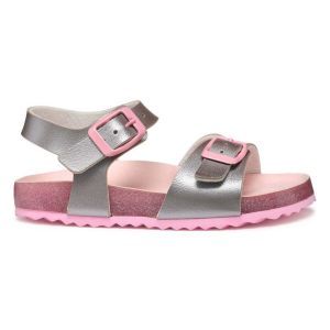 Geox J Adriel Girl I Sandale, Silver/Pink, 28 EU