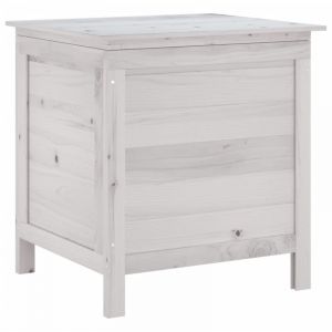 VidaXL Boîte de rangement de jardin blanc bois massif de sapin 50x49x56,5cm