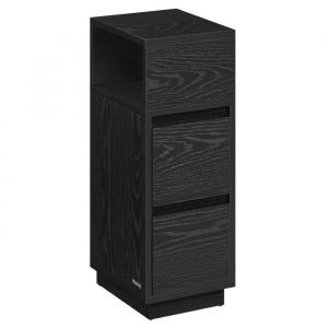 Table de chevet avec 2 tiroirs et compartiment ouvert noir