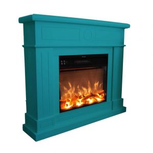 Cheminée Murale 1500w Fuego Roberta Turquoise