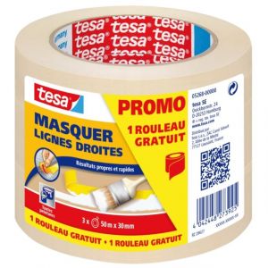 Tesa Ruban adhésif masquage - lot de 3 - 50m x 30 mm - Ruban masquage, Ruban protection