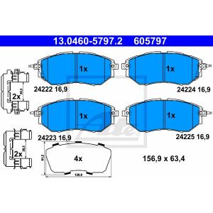 ATE Jeu de 4 plaquettes de frein 13.0460-5797.2
